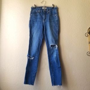 Madewell High Rise Skinny Distressed Jeans Size 25